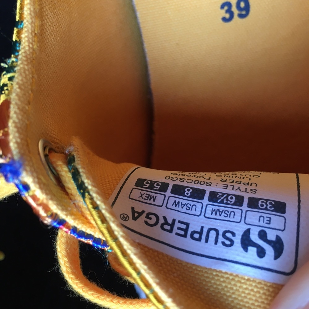 SOLD! Superga Chinoiserie in Mustard 39 Euro Size - Picture 7 of 8
